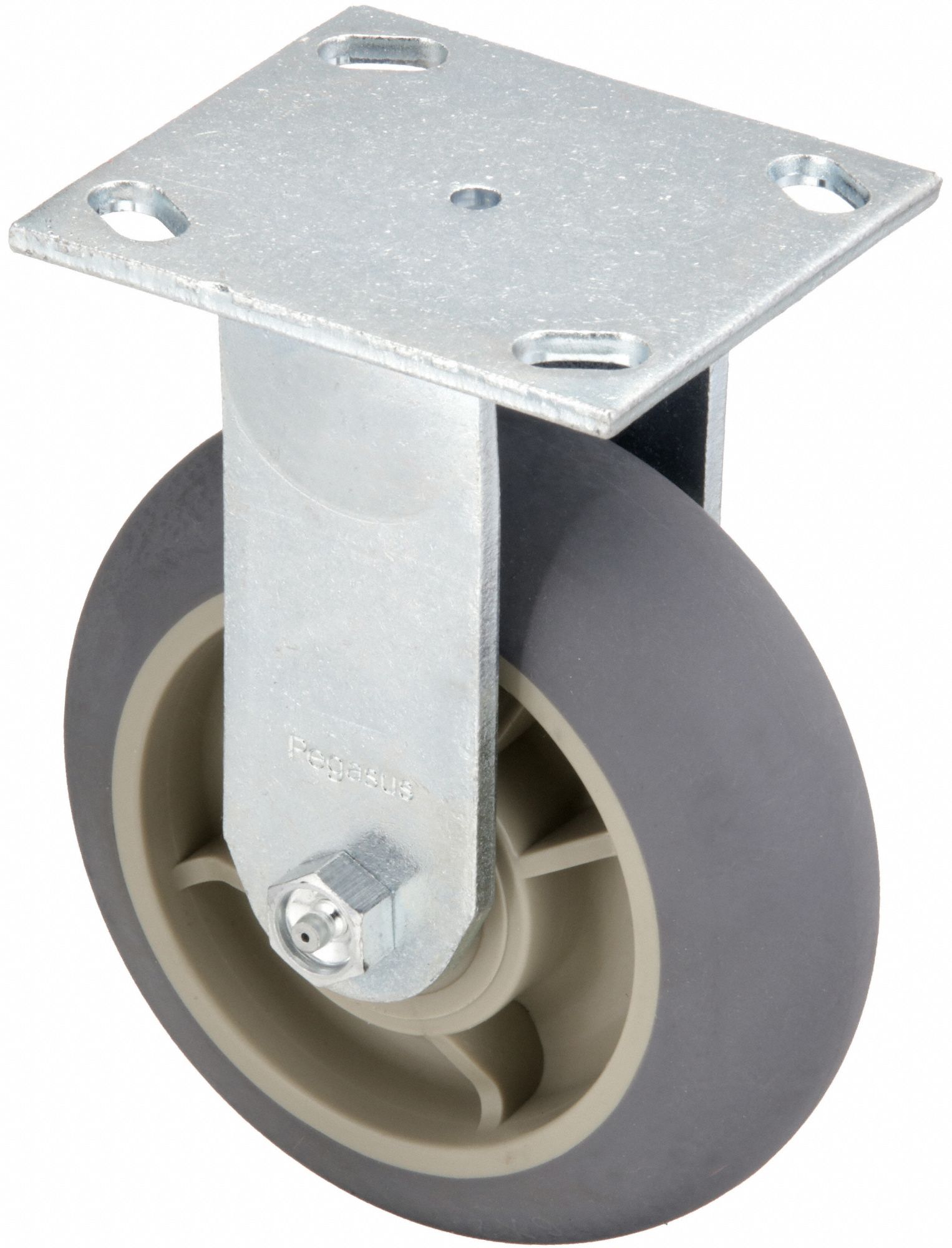 STANDARD PLATE CASTER, 6 IN WHEEL DIAMETER, 500 LB, 7½ IN MOUNTING H, RIGID CASTER