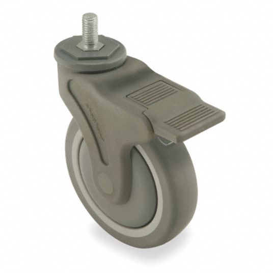 SHEPHERD CASTER Swivel Stem Caster with Total Lock, 5 in Wheel Dia