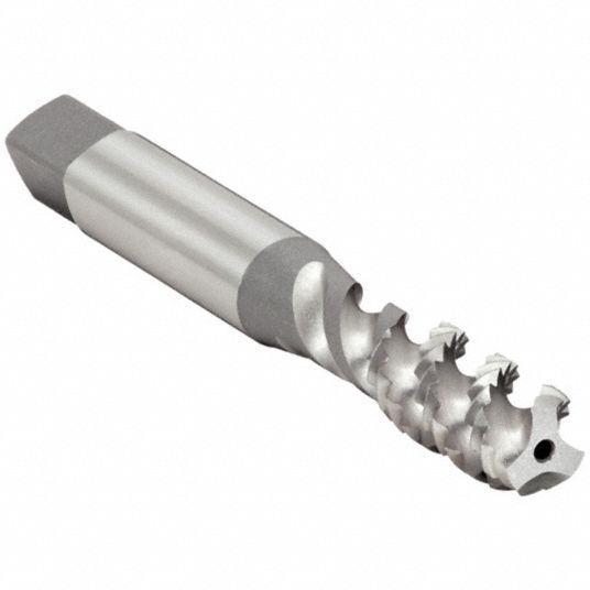 OSG Spiral Flute Tap: M8x1.25 Thread Size, 1 1/8 in Thread Lg, 2 23/32 in  Overall Lg, Bottoming, D9