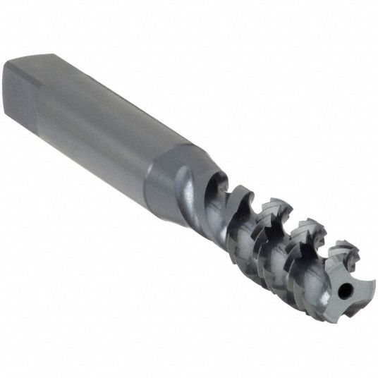 OSG Spiral Flute Tap: M8x1.25 Thread Size, 1 1/8 in Thread Lg, 2 23/32 in  Overall Lg, Bottoming