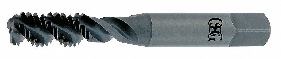Spiral Flute Tap: M6x1 Thread Size, 1 in Thread Lg, 2 1/2 in Overall Lg, Bottoming, Right Hand