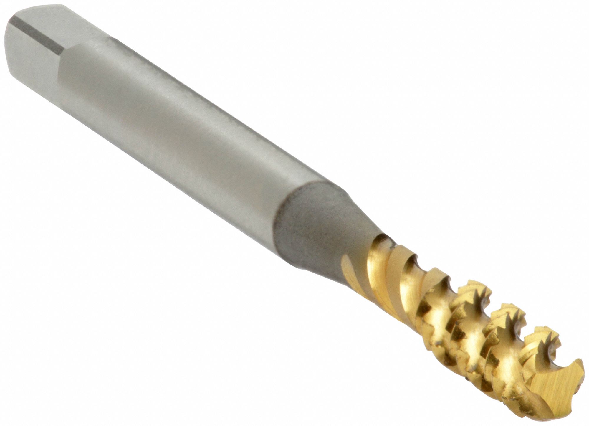 Spiral Flute Tap: M3x0.5 Thread Size, 5/8 in Thread Lg, 1 15/16 in Overall Lg, Bottoming, TiN