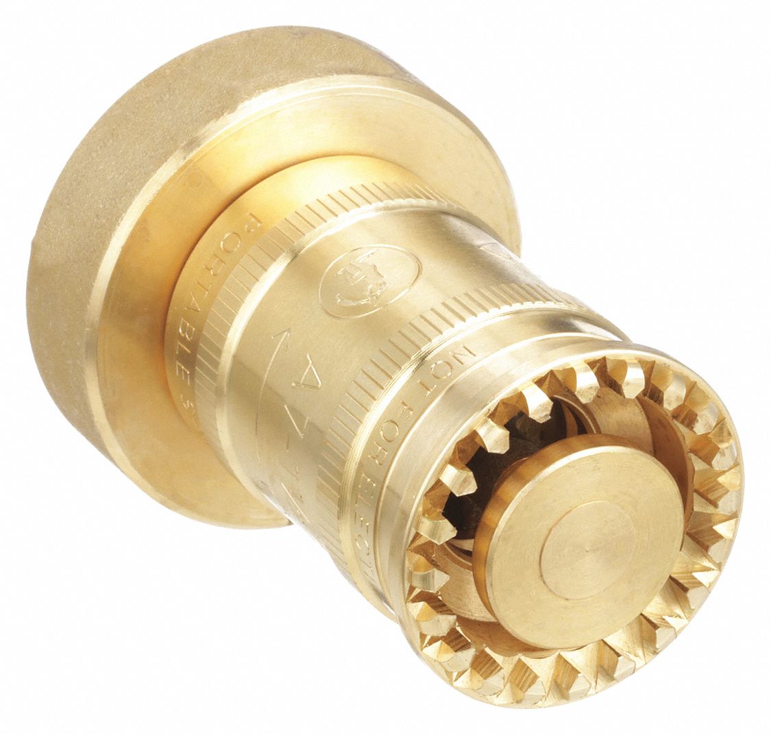 FIRE HOSE NOZZLE,1-1/2 IN.,BRASS