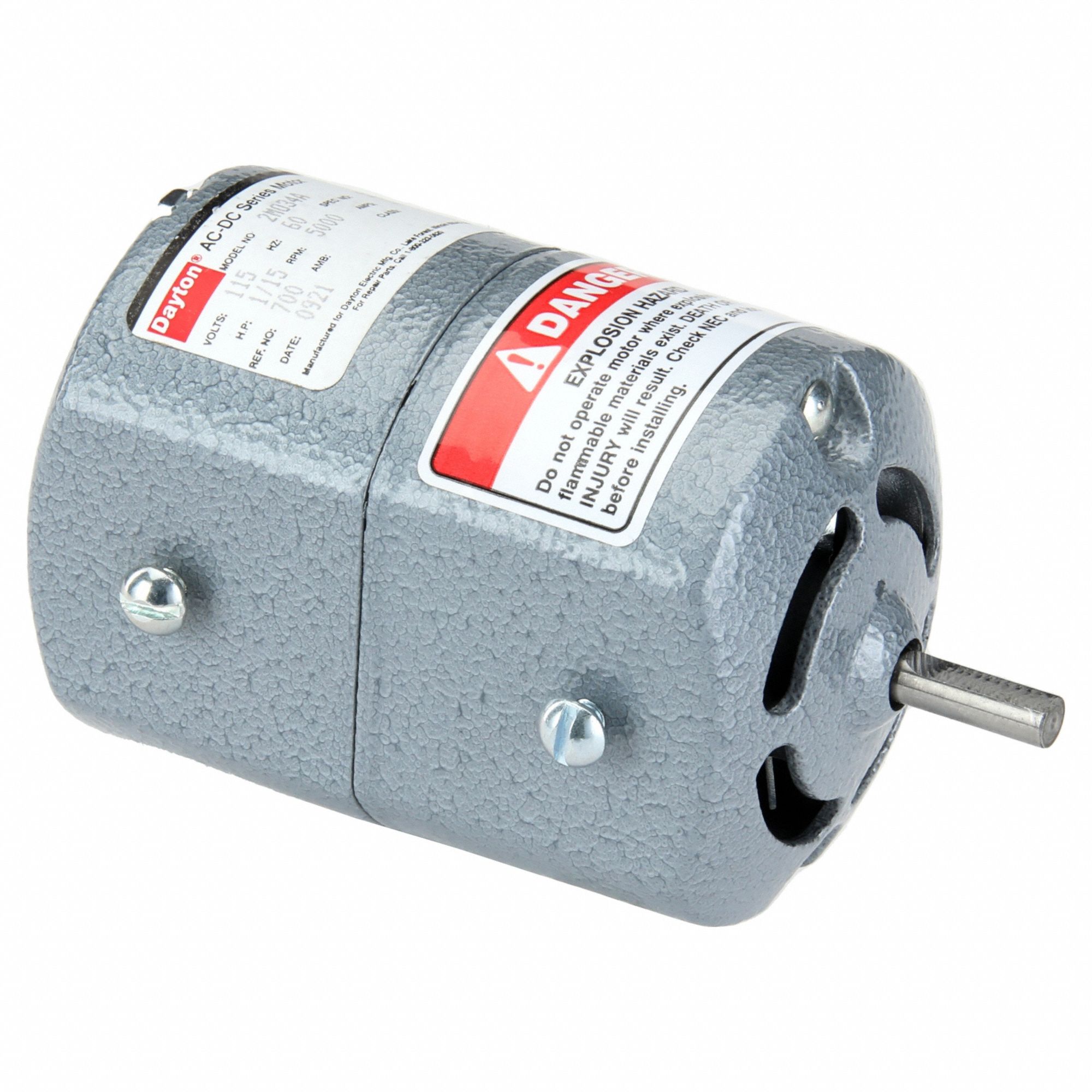 DAYTON, Hole Mount, 1/15 HP, Universal AC/DC Motor - 2M034