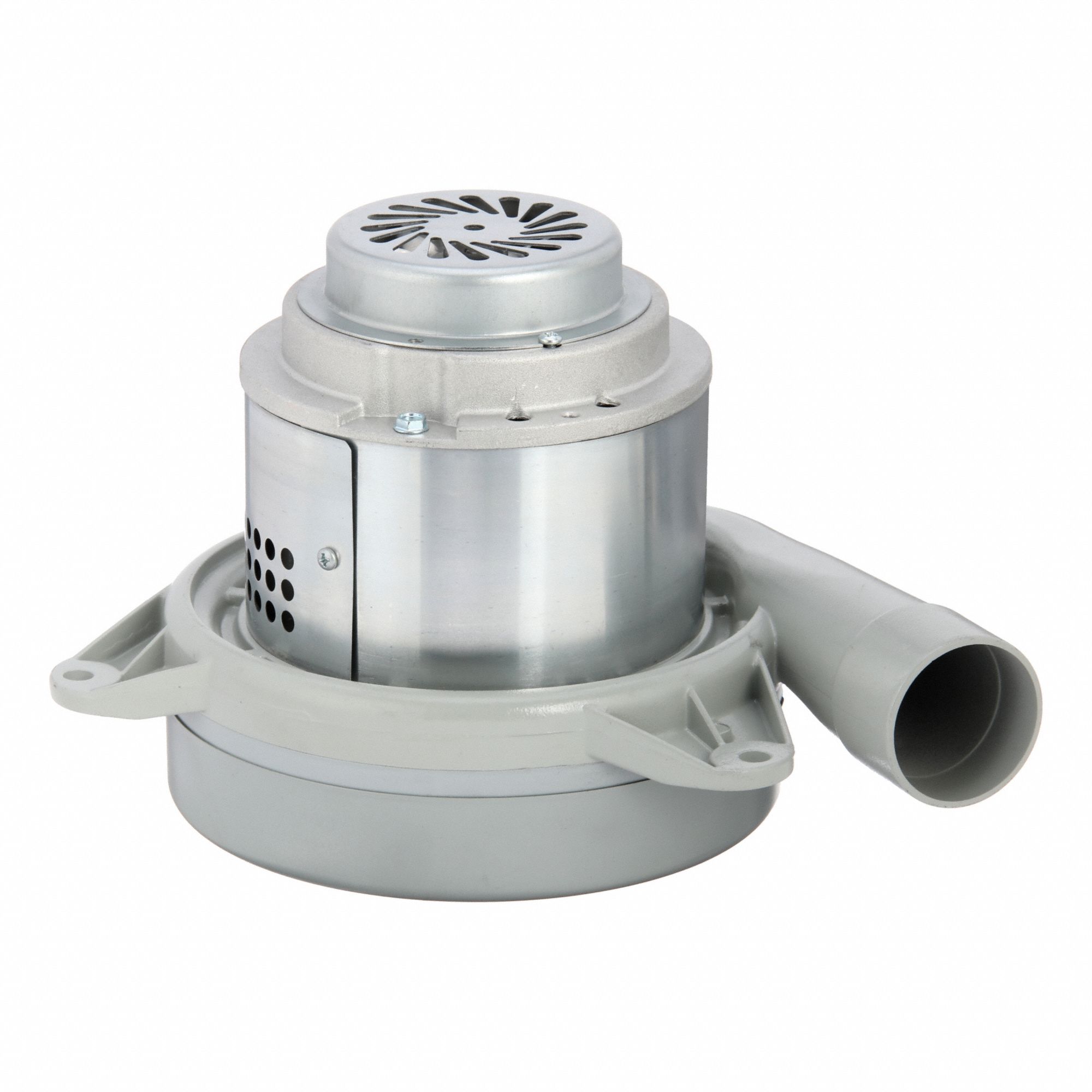 Vacuum Motor: Metal Mounting Brackets, 7.2 in Body Dia., 120V AC, 2 Blower Stages