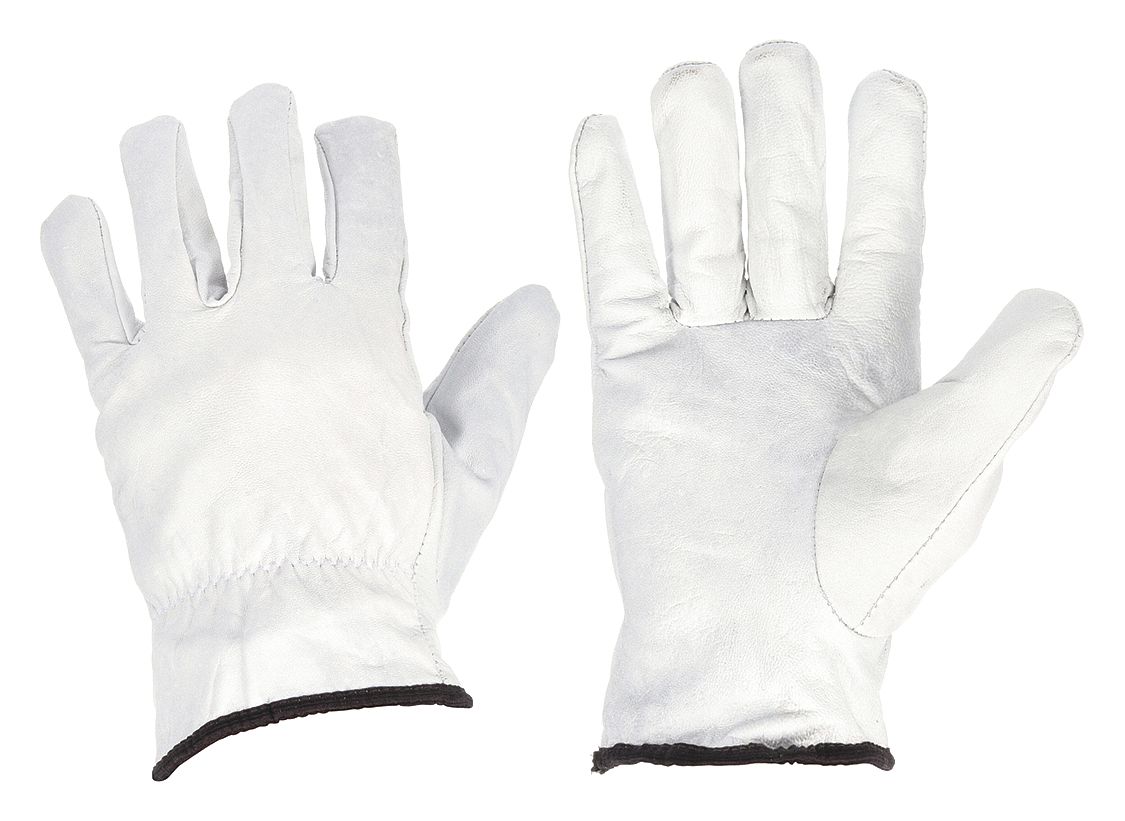 LEATHER DRIVERS GLOVES, L (9), GOATSKIN, FULL LEATHER COVERAGE, GREY