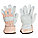 LEATHER GLOVES, XL (10), PREMIUM COWHIDE, FULL FINGER, SAFETY CUFF, GREY/RED