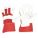 GANTS CUIR CHEVRE,ROUGE/BLANC,G