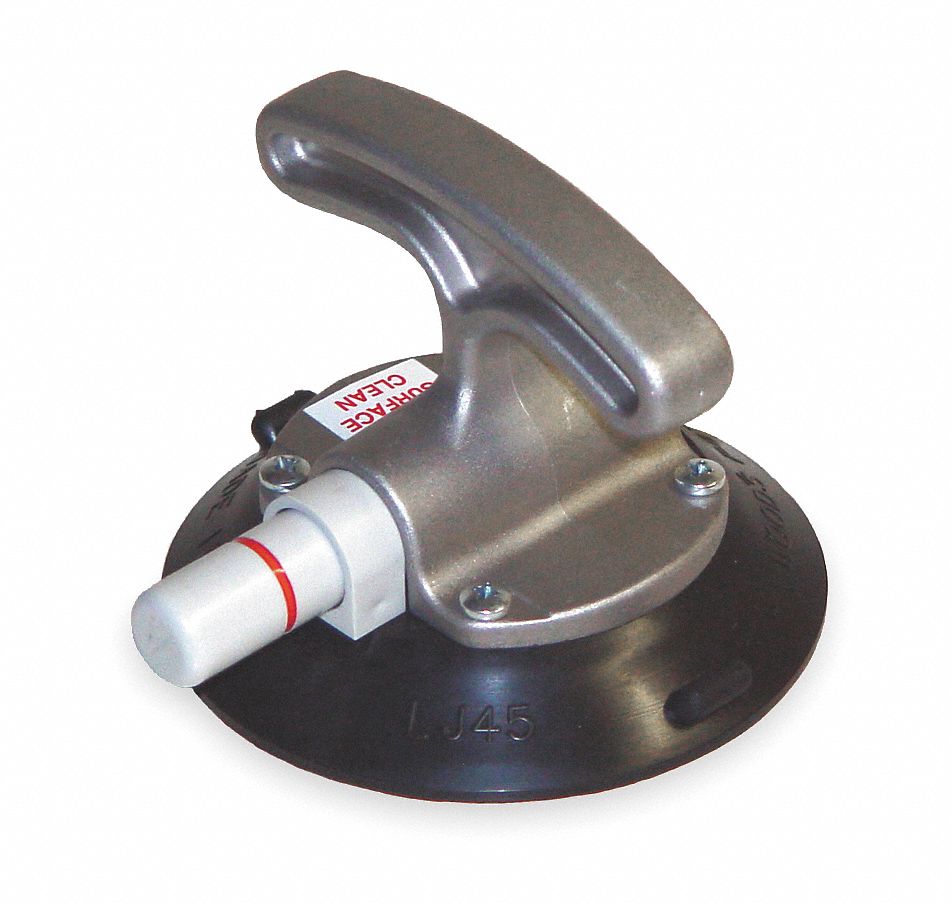 WOOD'S POWRGRIP Suction Cup Lifter, 4.5 In Dia, THandle 2MDE5