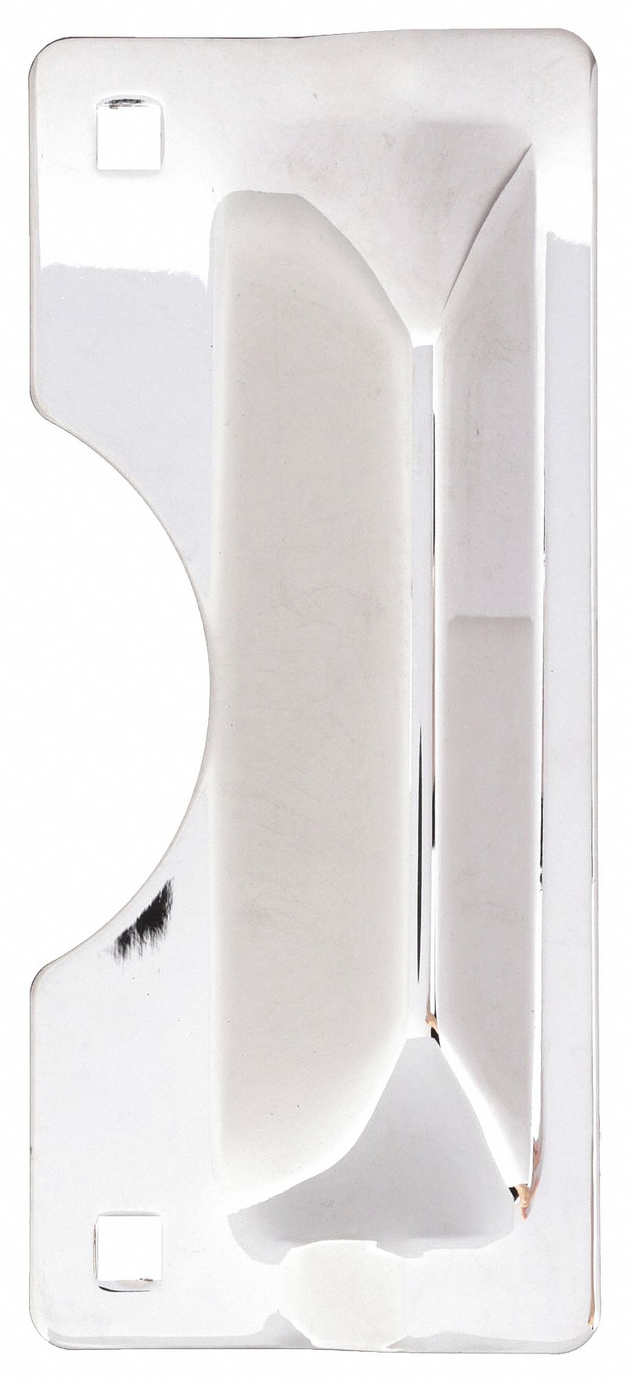 Door Latch Guard: 7 in Lg, 3 in Wd, Chrome