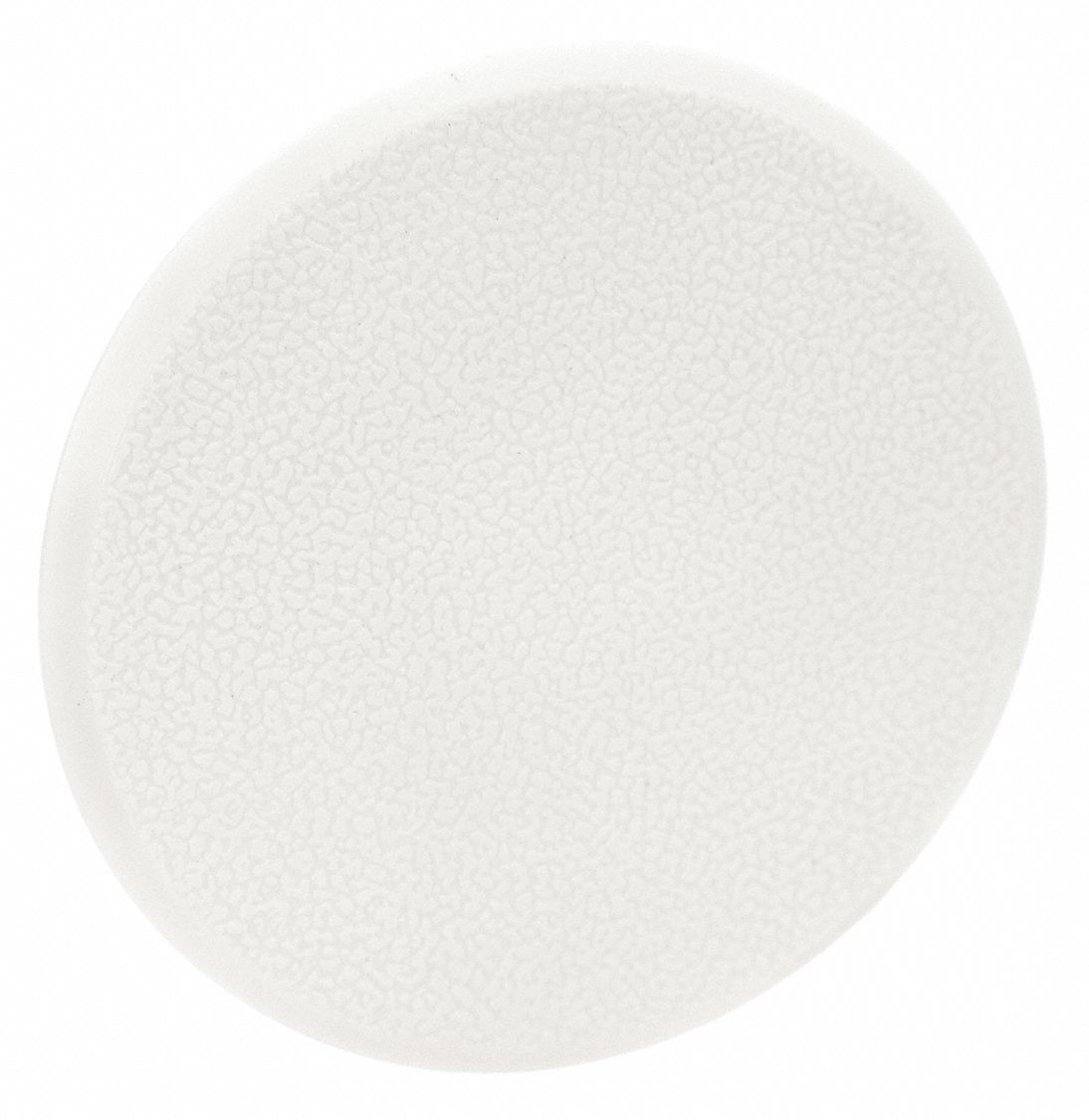 Door Knob Wall Guard: White, Plastic, 1/8 in Projection, 3 1/4 in Dia