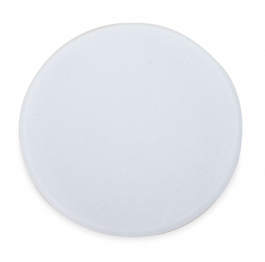 Door Knob Wall Guard: White, Plastic, 1/8 in Projection, 5 in Dia