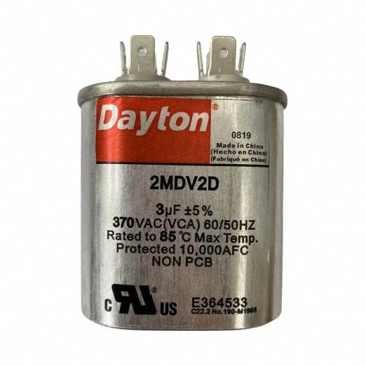 Dayton 2MDV2 - Run Capacitor 3 MFD 370V Oval