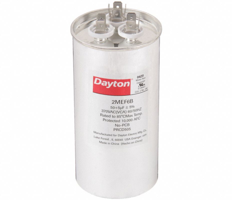 DAYTON Capacitor c/Motor Op.,Micro 50/5,V 370 - Capacitores Duales ...