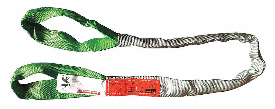 ROUND SLING, TYPE 3, POLYESTER, POLYESTER, 6 FT SLING L, ⅞ IN BODY DIA, 5300 LB CAPACITY