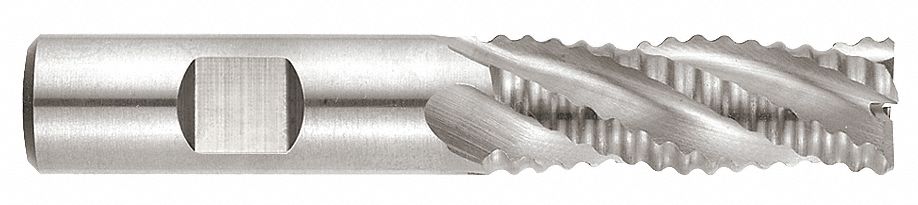 Square End Mill: TiN Finish, Non-Center Cutting, 6 Flutes, 1 1/4 in Milling Dia.