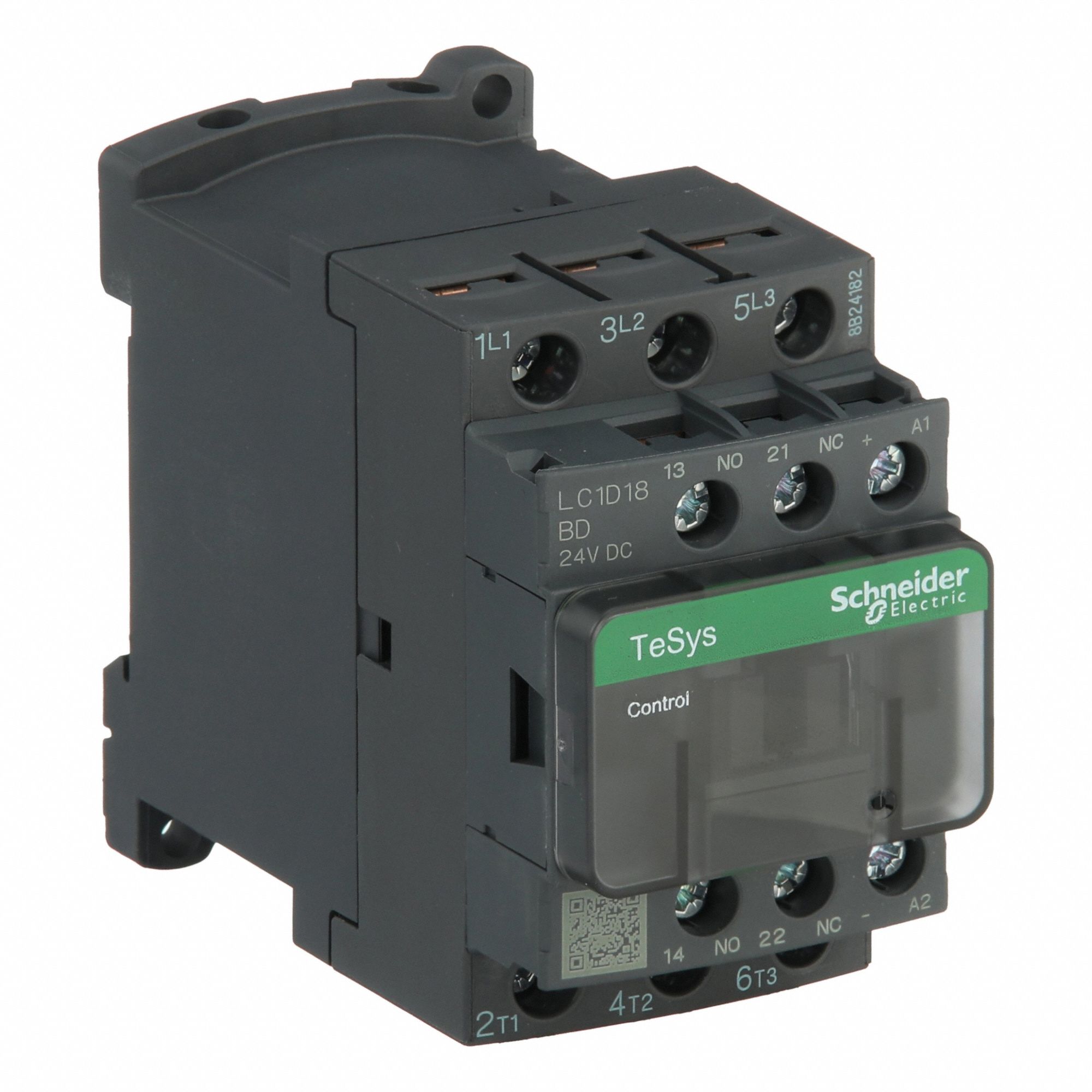IEC Magnetic Contactor: Non-Reversing, 3 Poles, 3NO Contacts, 18 A, 24V DC Coil