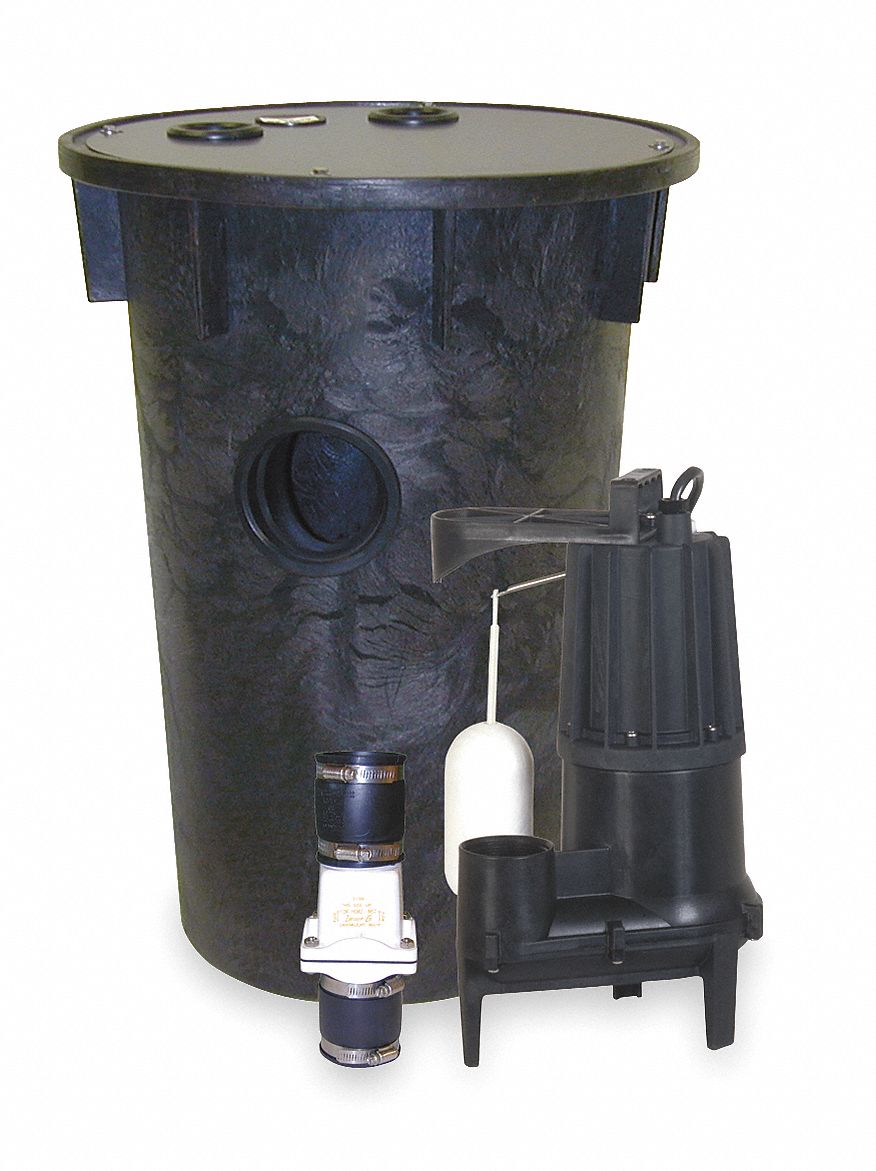 ZOELLER, 4/10 HP, 110V AC, Sewage Ejector System 2MNE39120121