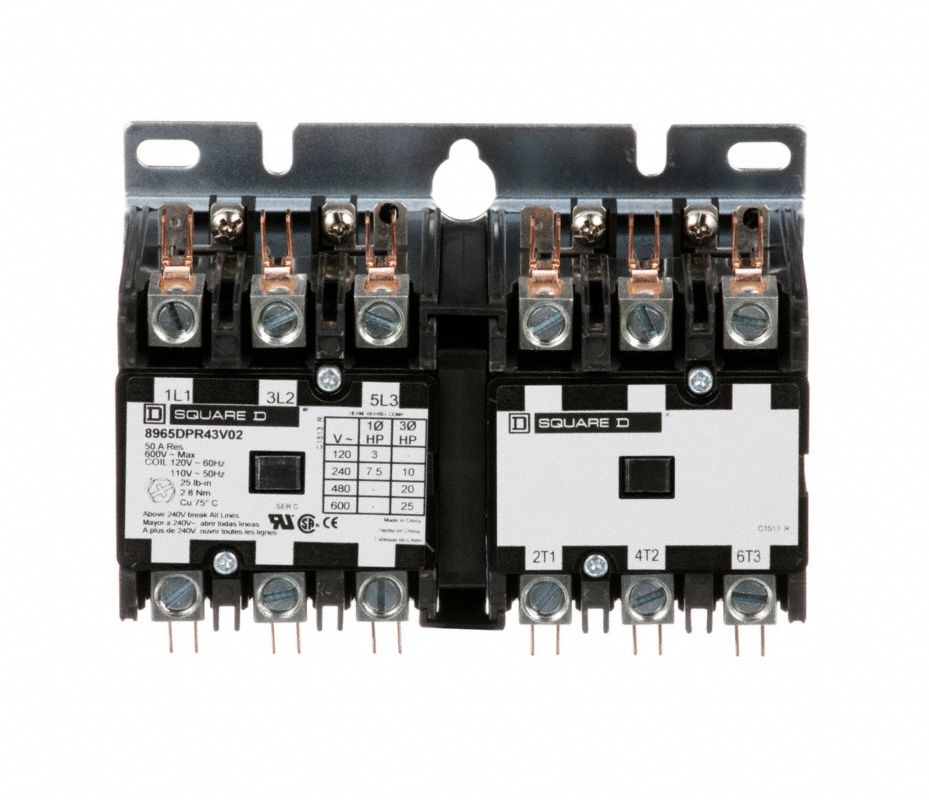 SQUARE D Contactor de Elevación, 120VCA, Número de Polos 3, Amperaje de ...