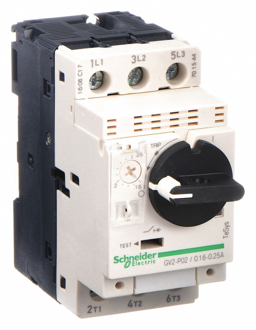 Manual Motor Starter: Non-Reversing, 3 Poles, 0.25 A, Thermal Protection, Selector Switch