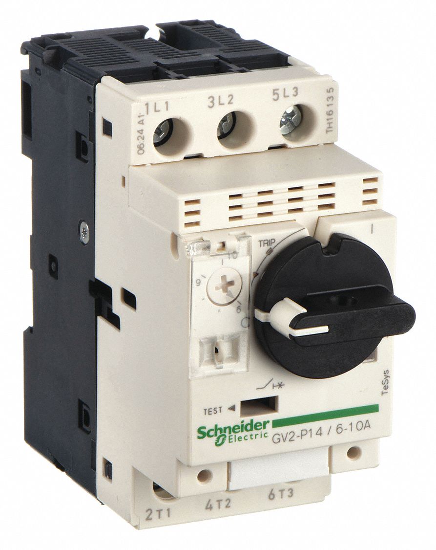 Manual Motor Starter: Non-Reversing, 3 Poles, 10 A, Thermal Protection, Selector Switch