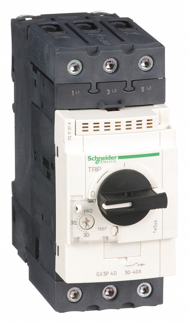 Manual Motor Starter: Non-Reversing, 3 Poles, 40 A, Thermal Protection, Selector Switch