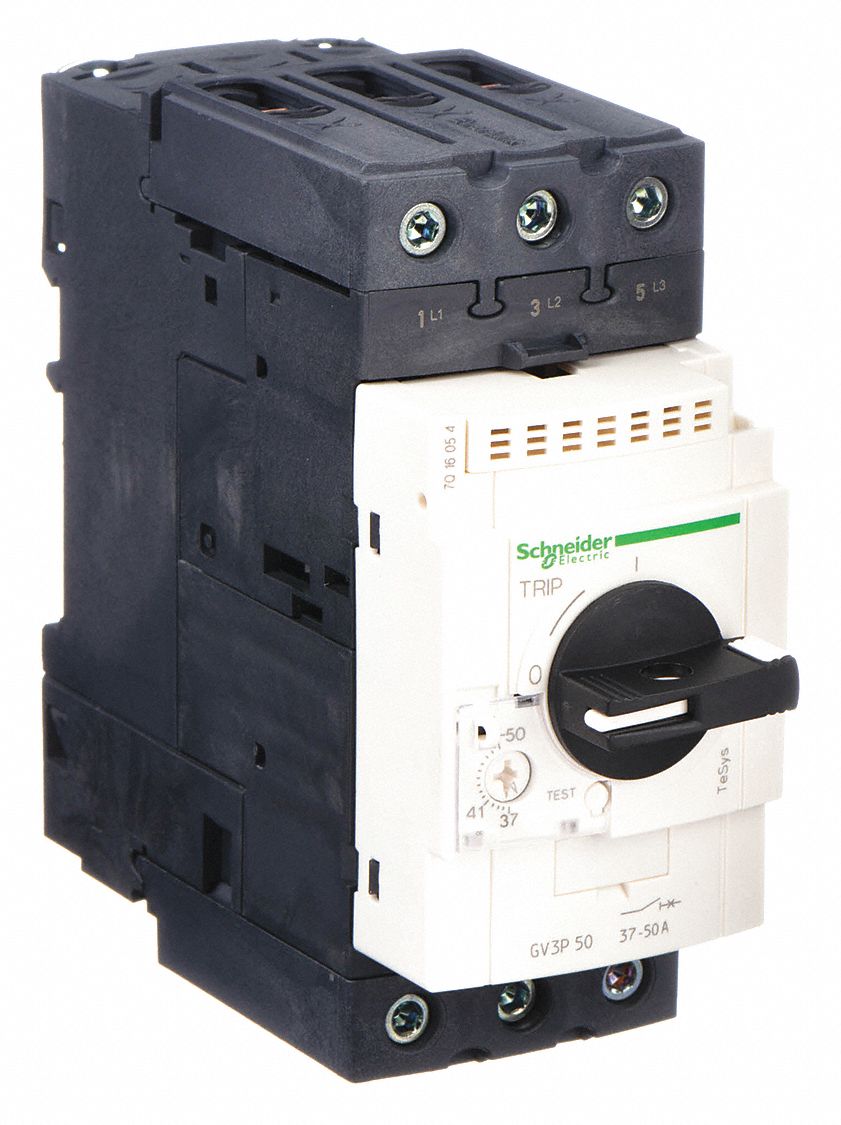 Manual Motor Starter: Non-Reversing, 3 Poles, 50 A, Thermal Protection, Selector Switch