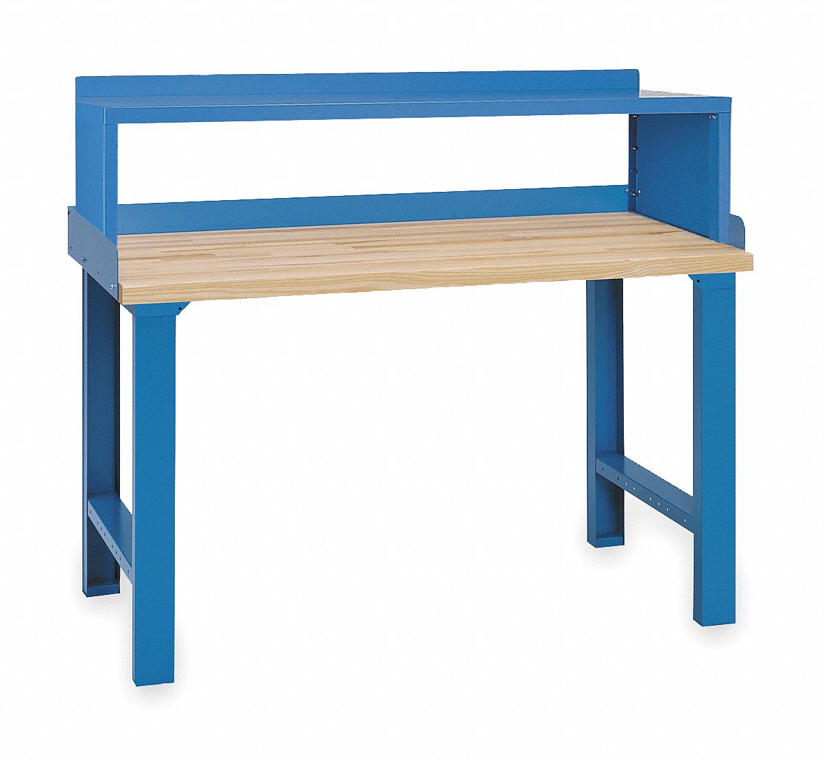 WORKBENCH WITH RISER, FIXED H, BUTCHER BLOCK, 72 X 30 IN, 1,000 LB OVERALL LOAD CAPACITY