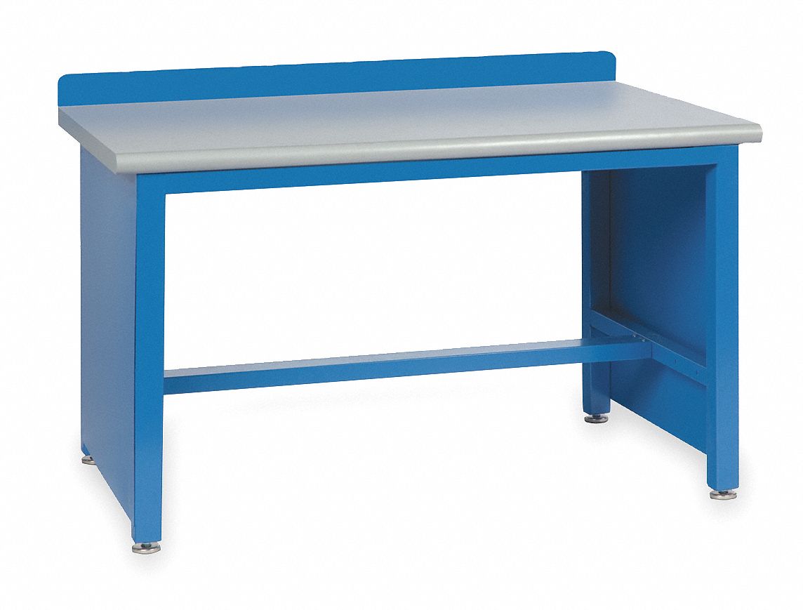 Workbench: Fixed Ht, Laminate, 60 in x 30 in, 1, 000 lb Overall Load Capacity, Blue