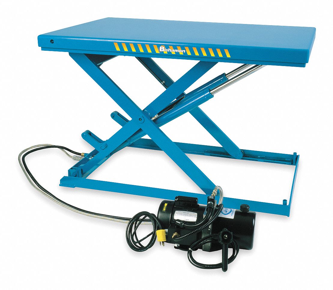 BISHAMON, Electric, 2,200 lb Load Capacity, Scissor Lift Table 2MNX2