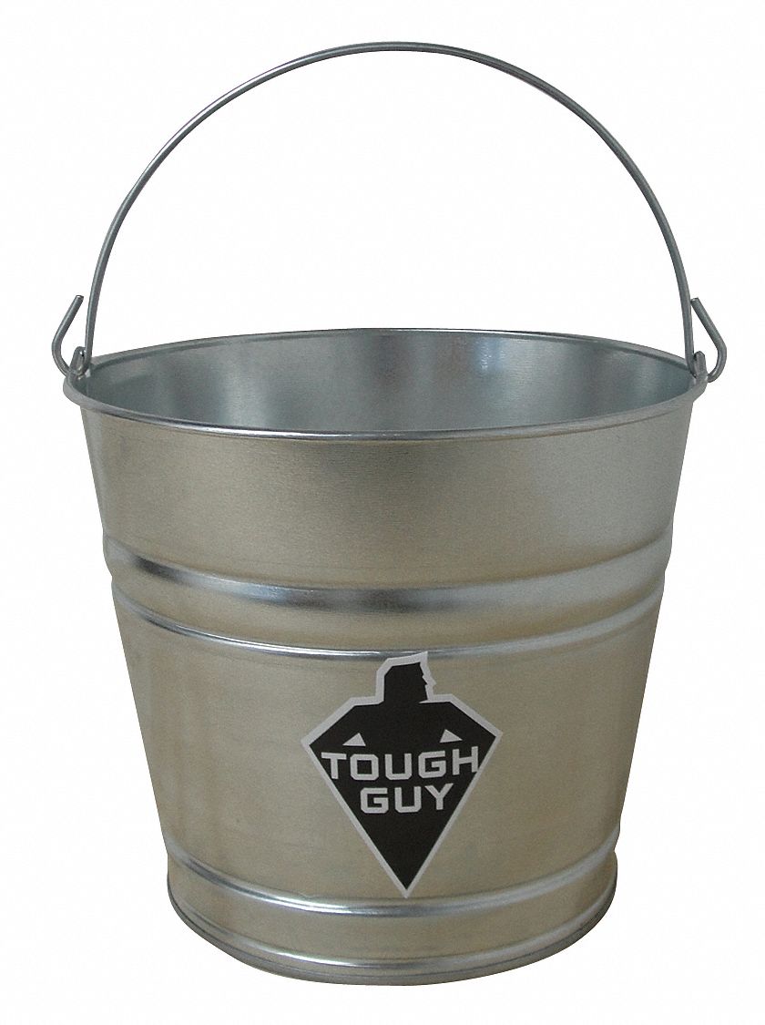 GRAINGER APPROVED 2 gal. Silver Galvanized Steel Mop Bucket, 1 EA