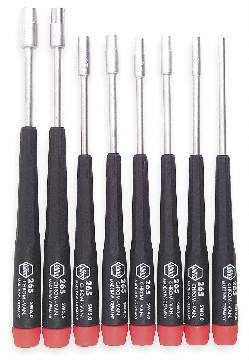 SOLID SHANK PRECISION NUT DRIVER SET, METRIC, 6 3/16 IN TO 6¾ IN, 5/16 IN BOLT CLEARANCE