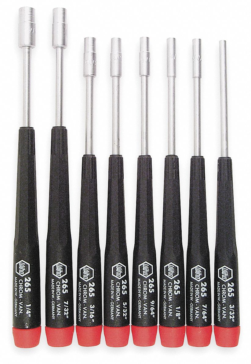 SOLID SHANK PRECISION NUT DRIVER SET, SAE, 6 3/16 IN TO 6¾ IN, 5/16 IN BOLT CLEARANCE