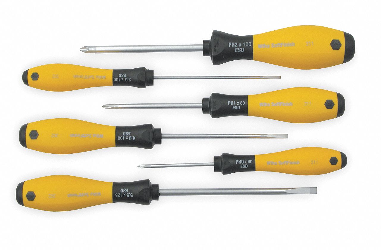 2MPL9 - ESD Screwdriver Set Slotted/Phillips 6Pc