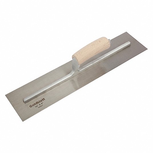 Concrete Finishing Trowel: 18 in Lg (In.), 4 in Wd (In.), Square, High Carbon Steel