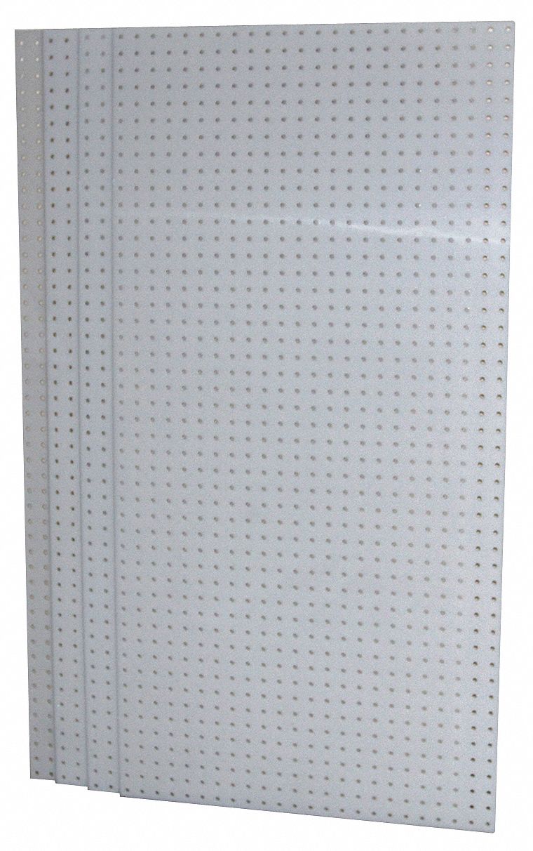 PEGBOARD PANEL, ROUND, 9/32 IN PEG HOLE SIZE, 24 IN X 48 IN X ¼ IN, POLYPROPYLENE
