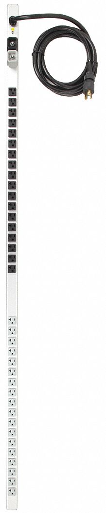 POWER DISTRIBUTION UNIT, FRONT, STANDARD, BUILT-IN CIRCUIT BREAKER, 2MV39, GREY, 36 OUTLETS