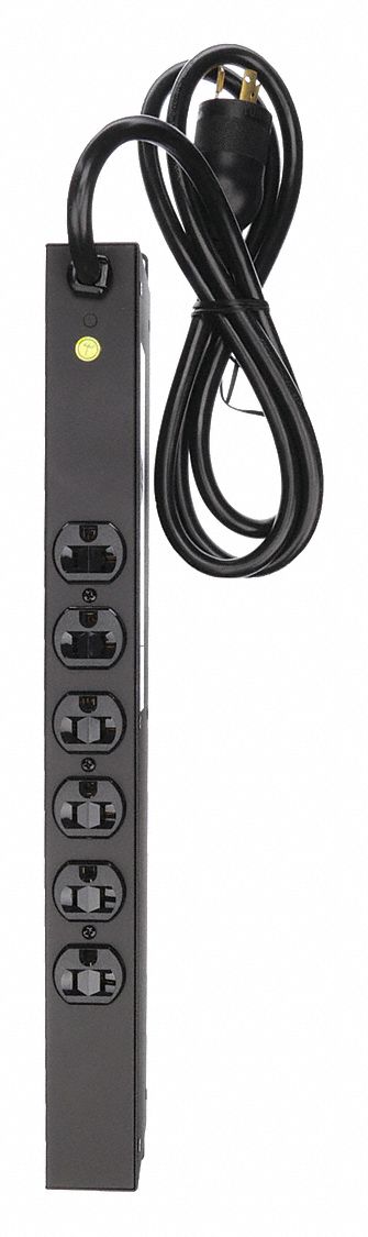 Power Distribution Unit: 125V AC, 6 Outlets, NEMA 5-20R, Non-Metered, Front Facing, Std