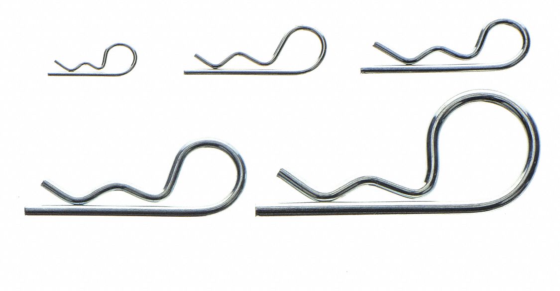 Pin Assortment, 50 pcs, 5 Sizes: Bridge, Inch, Stainless Steel, Ungraded, Zinc Plated, 50 Pieces