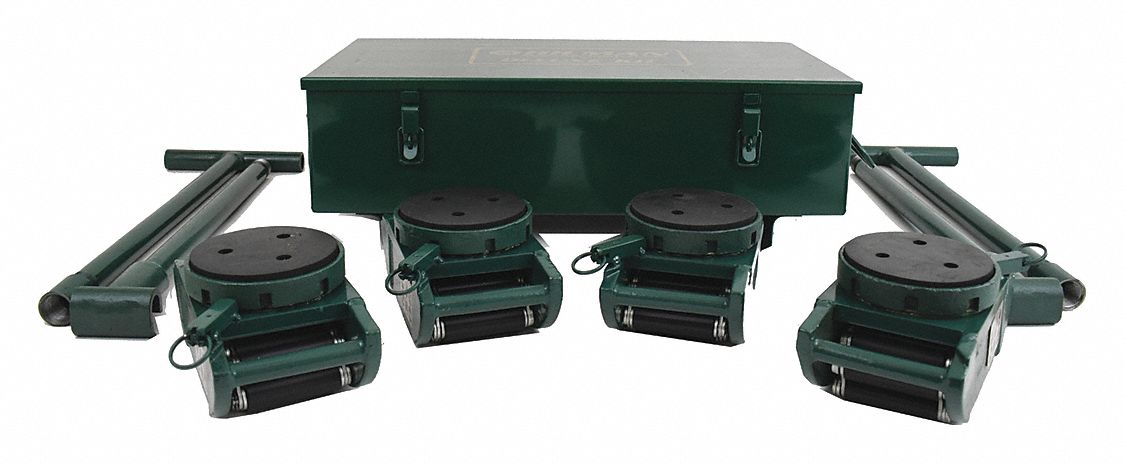 Machine Roller Kit: 16, 000 lb Load Capacity, 5 7/8 in x 5 7/8 in, (4) Rollers, Nylon