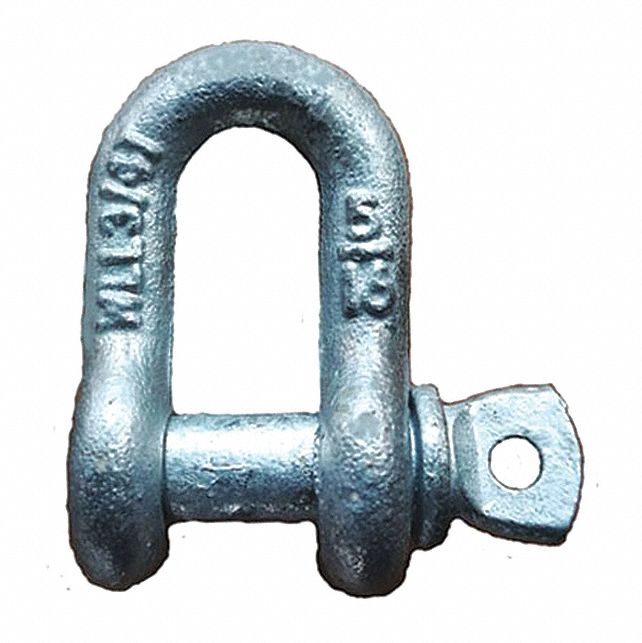 Forged D Screw Shackle, Screw Pin, 1500 lb