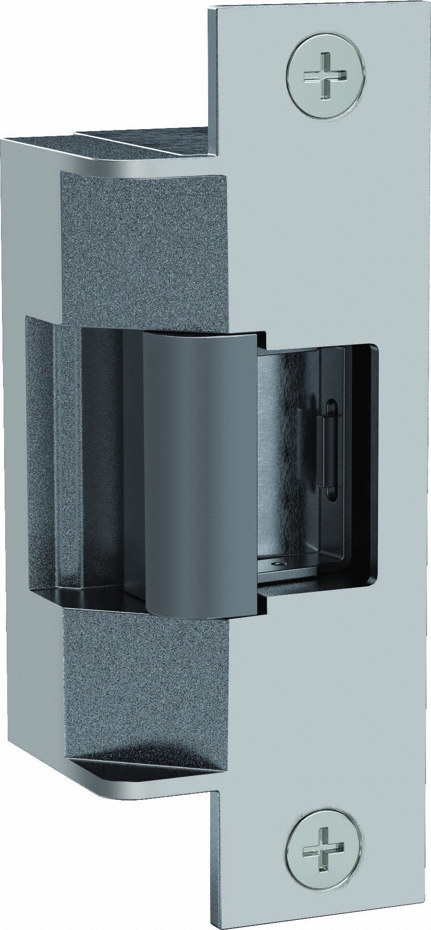 Electric Door Strike: 1 1/4 in Wd, 4 7/8 in Ht, Cylindrical, Stainless Steel