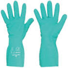 CHEMICAL RESISTANT GLOVES, 15 MIL, 13 IN LENGTH, BISQUE, SIZE 7, GREEN