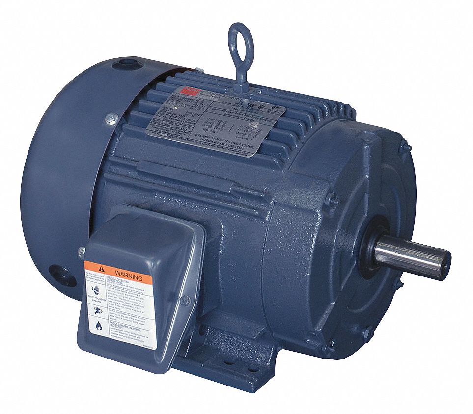 DAYTON General Purpose Motor: Totally Enclosed Fan-Cooled, Rigid Base  Mount, 5 HP, 230/460V AC, Ball