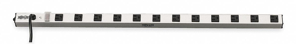 2MY47 - Outlet Strip 15A 12 Outlet 15 ft Gray