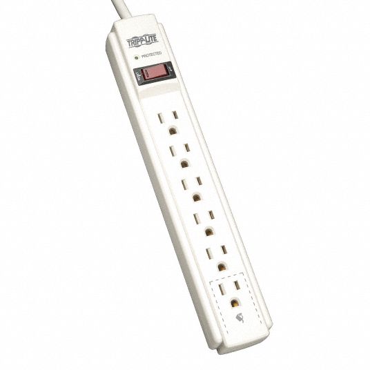 TRIPP LITE, 6 Outlets, NEMA 5-15R, Surge Protector Outlet Strip - 2MY53 ...