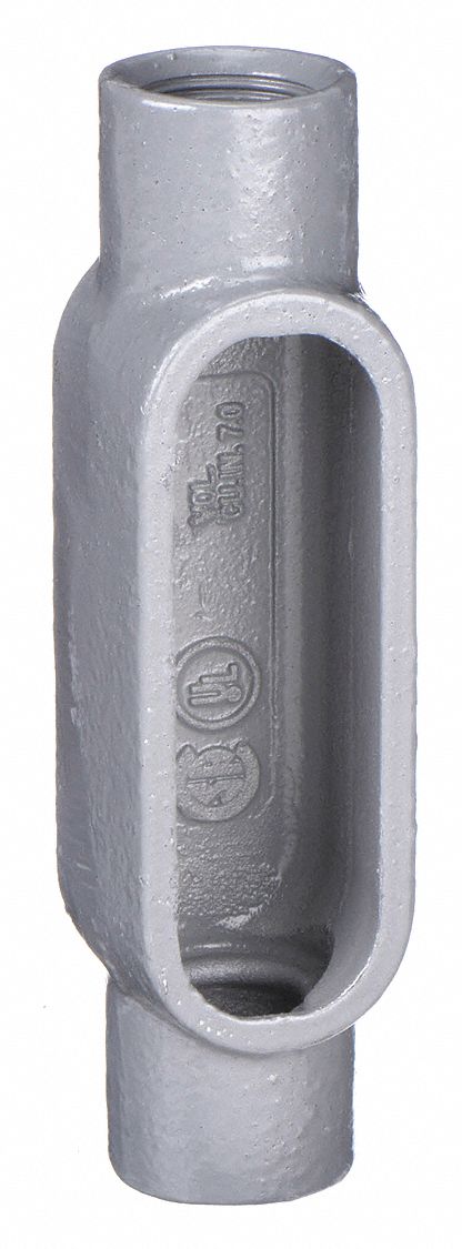 Conduit Outlet Body: Iron, 1 1/2 in Trade Size, C Body, 26 cu in Body Capacity, Threaded Hub
