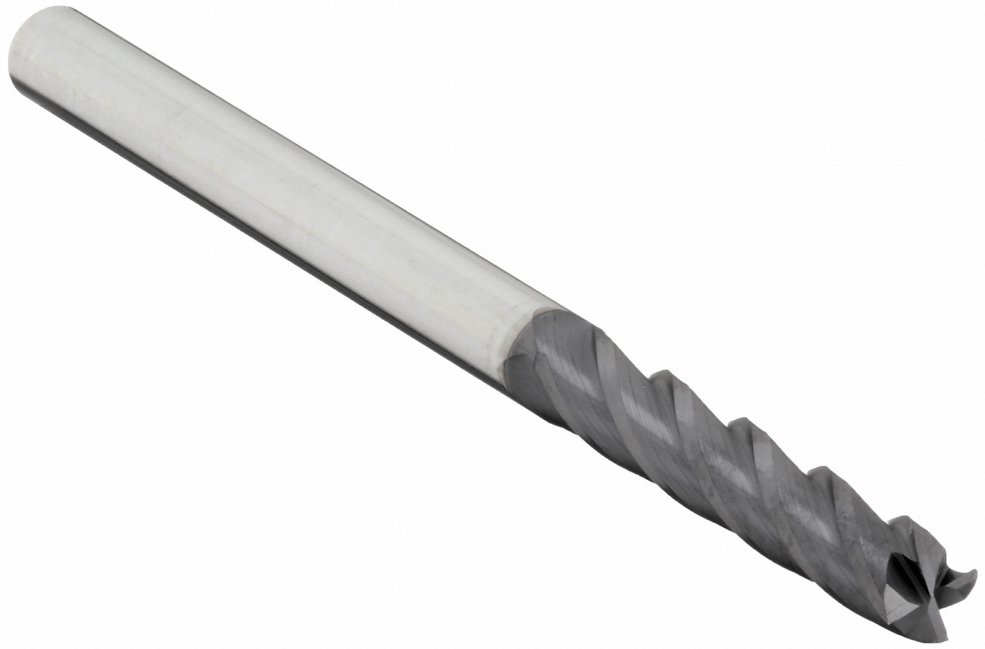 Square End Mill: Carbide, TiAlN Coated, 4 Flute, 1/4" Mill Dia, 1-1/2" LOC, 4" OAL