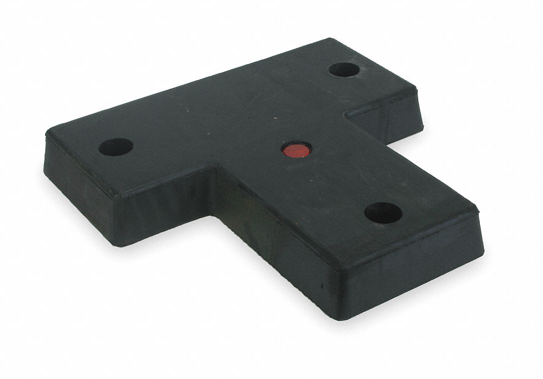Dock Bumper: T, 22 in x 22 in x 3 in Bumper, Abrasion-Resistant/Weather-Resistant, 3 Mounting Holes