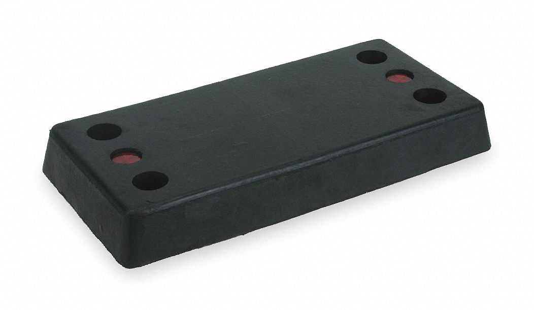 DOCK BUMPER, RECTANGULAR, 11⅞ IN BUMPER W, 24 IN BUMPER H, 3 IN BUMPER D, 2 IN ACCESS HOLE DIA